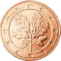 Das Blatt welches Baumes ist auf der Rückseite der deutschen 1-, 2- und 5-Cent-Münzen abgebildet?